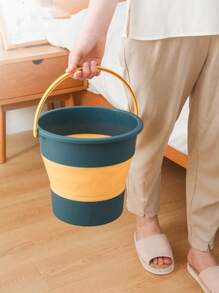 1pc Foldable Water Bucket, Portable Travel Car Fishing Bucket, Large Capacity Home Bathing Foot Soak Bucket, Thick Plastic