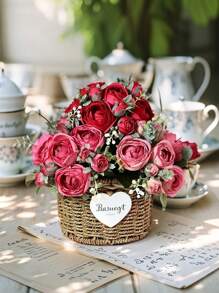Buquê de Flores de Lótus Artificiais, Arranjo Floral Falso Realista, Elegante Casamento Buquê de Noiva, Flores de Mesa para Casa, Decoração de Centro de Mesa, Layout de Cenário