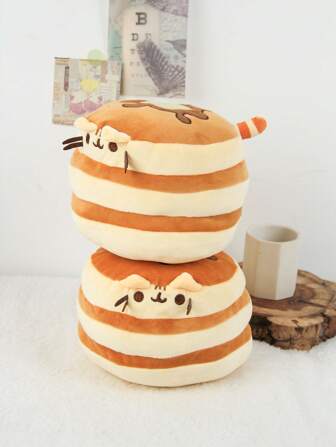 Adorabile giocattolo di peluche di gatto marrone e crema - Animale imbottito in morbido poliestere con design fantasioso, regalo di compleanno perfetto o compagno decorativo, animali di peluche carini