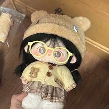 4 件套熊兔娃娃服装套装，包括衬衫、帽子、连衣裙和鞋子，20 厘米，适合返校、毕业、派对、生日礼物（娃娃款式随机发送）