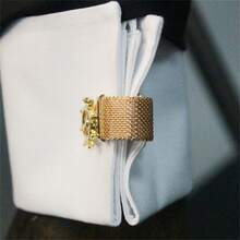 1 Pair Minimalist Geometric Design Copper Cufflinks With Watch Band, Versatile For Daily Wear - Cufflinks and Watch Straps - View 6