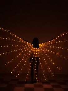 Elegant Exquisite Fairy LED Wings Cape Props, Wings Decoration Dance Photography Dress Up, Halloween Christmas Cosplay Costume Props, Birthday Party Outdoor Decoration Stage Performance Accessories, Adult Christmas Gifts (Without Batteries)