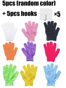 50-1 Pc, Bath Gloves For Shower Exfoliating,Exfoliating Gloves,Wash Gloves For Shower, Shower Exfoliating Gloves, 10 Colors Body Exfoliating Gloves With Hanging Loop, Scrub Exfoliating Gloves For Bath Face Spa Hand Sanitizer Deep Scrub Dead Skin Women Men Back To School - Multicolor - View 61