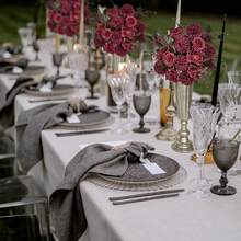 Silk Flowers Bouquet, Wine Artificial Floral Arrangements, Dark Red Fake Flower For Wedding Bridal Bouquets, Home Decorations, Baby Shower, Table Centerpieces - 酒紅色 - 查看 4