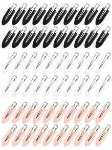 4/12/20/24/48pcs No Bend Hair Clips, Creaseless Duckbill Alligator Clips For Hairstyling, Makeup, Salon, DIY Crafts - Sectioning, Waves, Bangs, Gift Set(Black/Pink/White)