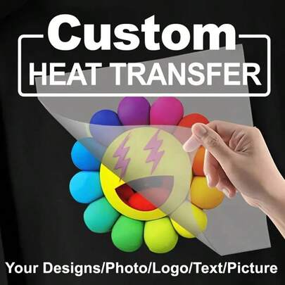 DIY Sticker Set - Cool Custom Heat Transfer Film, Personalized Stickers, Washable Stickers For Stamps, Labels, Colorful Sticker Customization, Badges, Clothing, T-Shirts, Pillowcases, Bags, DIY Supplies