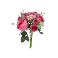 Buquê de Flores de Lótus Artificiais, Arranjo Floral Falso Realista, Elegante Casamento Buquê de Noiva, Flores de Mesa para Casa, Decoração de Centro de Mesa, Layout de Cenário
