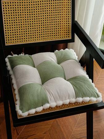 1pc Modern Style Soft Thick Chair Pad Cushion, Machine Washable, Multi-Color Options, Suitable For Office, Bedroom, Dining Chair, Home Decor, Household Or Automotive Garden Lounge Chair