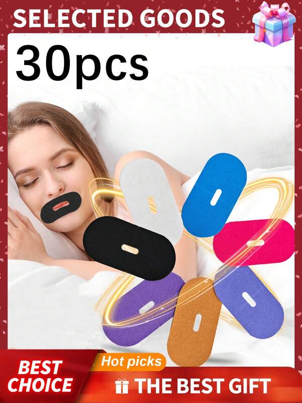 30 Pieces Of Black Tape Breathable And Comfortable Snoring Reduction Pajamas, Unisex Breathable Tape, Firmly Fixed, Painless Removal, Help You Sleep Well,1/5/10/20/30PCS