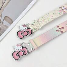 Sanrio Sanrio 1pc Cute KT Cat Sweet Cool Hot Girl Y2k Head Belt Cartoon Subculture Dot Diamond Belt Girl Cowboy Accessory Belt (Style Randomly Sent)