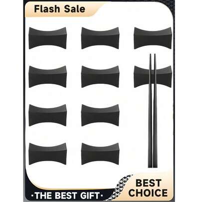 4个纯色筷子架，黑色塑料筷子架，枕形筷子架，餐桌筷子架厨房配件，适用于筷子勺子叉子，简约优雅的餐具架，适用于餐厅，厨房，圣诞礼物，用于餐厅酒店家庭餐桌装饰