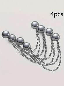 2 pezzi di fermagli magnetici regolabili di colore nero opaco per pantaloni e polsi, realizzati in lega resistente, con catena rimovibile, adatti per sciarpe, scialli, fasce per capelli, pantaloni e magliette, ferma-orlo regolabile per magliette, accessori di moda multiuso per stringere indumenti e cinture