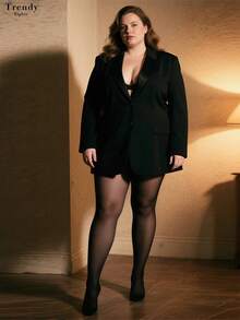 【DazzleLegs】80D 魔术塑形连裤袜，女士大码弹力半透明防撕裂性感黑色连裤袜，适合春秋季节穿着，也适合圣诞节穿着，舒适保暖 - 黑色 - 查看 15