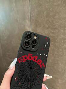 Spiderweb, Stars Print Pattern Phone Case Compatible With IPhone 16 Pro Max, 14, 13, 12, 11 Pro Max, XS Max, X, XR, 8, 7, 6S, Plus, Mini, And Galaxy A13 4G, S21 FE 5G, A15, A21S, A34, A12, A50, S21, A71 And More, Shockproof, A Great Birthday Gift For Girlfrid, Boyfrid Or Yourself Waterproof Anti-Fall Scratch Resistant.Christmas Accessories. - 紅色 - 查看 4