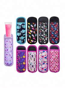 1pc/4pcs Reusable Popsicle Bags,Polyester Popsicle Bag, Popsicle Insulation Cover, Ice Pop Sleeves, Frozen Popsicle Holder Cover, Freeze Pop Holder Tubes, Multicolor Ice Pop Pouch, Summer Products, Household Items, Non-Food Contact, Washable Cartoon Ice Pop Sleeves - Random Style, Kitchen Dining Utensil Accessory