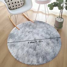 1 件圆形毛绒柔软蓬松地毯 - 现代简约涤纶室内地毯，编织针织，适用于客厅、卧室、游戏室、宿舍、沙发、青少年房间装饰、书房和娱乐区 - 易于清洁，营造舒适氛围 - 淺灰色 - 查看 20