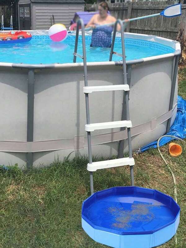 1pc Swimming Pool Foot Bath Bathtub And Foot Bath Point Are Foldable, And The Portable Foot Bath Bathtub Can Enter The Swimming Pool. It Is An Essential Swimming Pool Foot Cleaning Accessory For Above Ground Swimming Pools, Available In Blue, Large, And Small Sizes, Beach Essentials, Beach Accessories, Pool Float