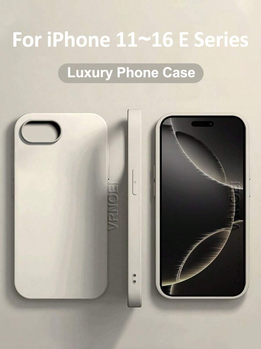 VRNOEI Ốp lưng điện thoại đơn giản màu trơn tương thích với iPhone 16 E 14 12 11 13 15 16 Pro Max sang trọng chống sốc cho iPhone 16 15 14 Plus Ốp lưng bảo vệ phụ kiện điện thoại chống nước chống rơi chống trầy xước