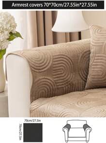 1 pièce Housse de coussin de canapé en peluche, couverture de canapé minimaliste moderne antidérapante, protecteur de canapé en polaire épais lavable toutes saisons anti-poussière, couleur café, convient pour canapé d'angle, chambre à coucher, bureau, salon