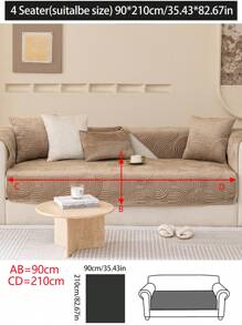 1 pièce Housse de coussin de canapé en peluche, couverture de canapé minimaliste moderne antidérapante, protecteur de canapé en polaire épais lavable toutes saisons anti-poussière, couleur café, convient pour canapé d'angle, chambre à coucher, bureau, salon