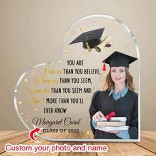 Customized Acrylic Photo Frame, Personalized Graduation Photo Frame, Acrylic Graduation Keepsake, High School And College Graduate Party Decoration Gift - Graduation Season Card Brick - View 1