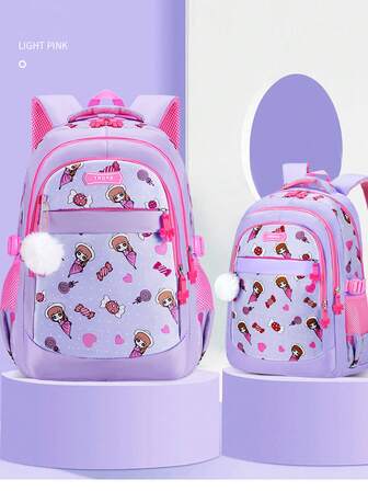 Cute Lightweight Anti-Tumbling Backpack Children's Backpack School Backpack Teen Girls Backpack 15.6 Inch Laptop Backpack With Pom Pom Backpack Travel Backpack Casual, Back To School Gift Cute Cartoon Backpack - Lightweight With Adjustable Straps For Boys And Girls - Suitable For Primary School Preschool Student Backpack Girls Backpack School Bag Primary School Student