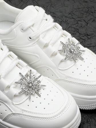 Detachable Metal Rhinestone Shoe Clips Decorative Accessories, Suitable For Lace-Up Shoes, Sneakers, Dress Shoes