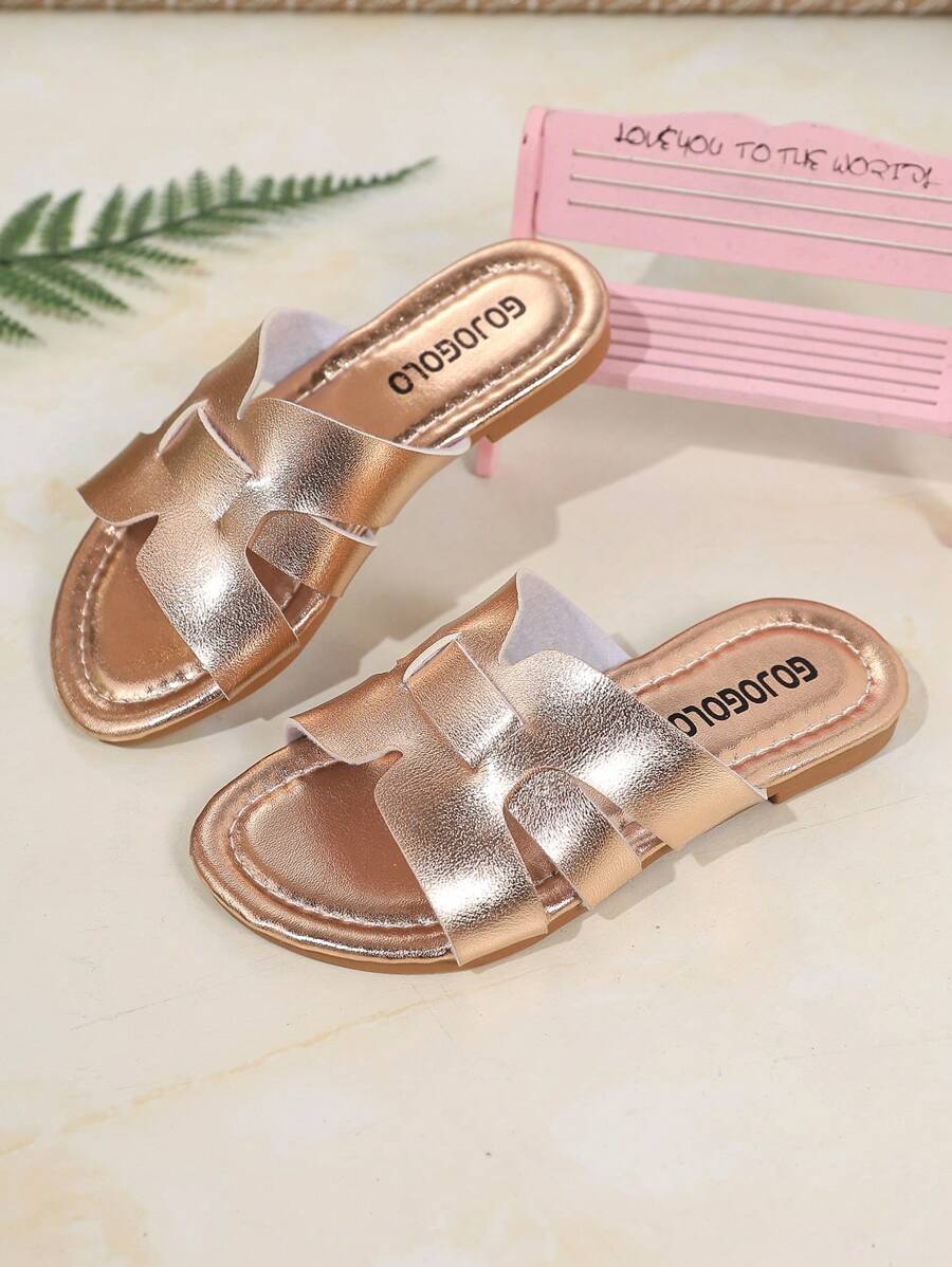 1 Pair Comfortable, Fashionable, Versatile, Lightweight And Classic Children's Fashion Slippers With Exposed Teeth For Girls (Suggested To Order One Size Larger)