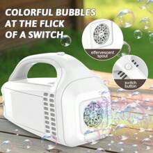 Máquina de Bolhas Portátil com 5 Buracos, Máquina de Soprar Bolhas Automática, Decoração para Festa de Casamento Ao Ar Livre, Presente de Aniversário, Atividade de Água Ao Ar Livre, Brinquedo e Presente de Natal, Pilhas e Líquido de Bolhas não incluídos