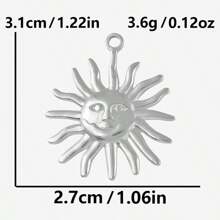 2pcs Minimalist Stainless Steel Heart & Asymmetric Geometric Sunflower Pendant Accessories, Necklace & Earrings Crafting DIY Jewelry Charms, Gold/Silver Plated