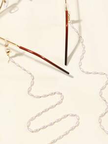 1 件优雅仿珍珠眼镜链，女士眼镜链，度假用太阳镜防滑链，老花镜挂绳带 - 白色 - 查看 2