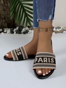 Women's Fashionable Flat Slippers For Outdoor Activities,2024 New Style