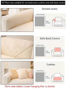 1pc Modern Simple Anti-Slip Sofa Cover Slipcover, Washable Dustproof Thick Sofa Protector Suitable For Living Room Couch, Bedroom L-Shaped Or 1/2/3/4 Seat Sofa, Pet Friendly, Cream Color Decorative Gift