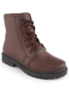 Bota Feminina Infantil Coturno  Tratorada Cano Curto Menina la Requinte - Caramelo - Visão 3