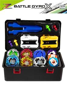 全新 BX 系列豪华礼品套装，包含：6 个 BX 系列战斗陀螺仪、1 个手柄、2 个发射器、随机各种配件以及用于存放和携带的工具箱，适合多人比赛，精致的节日、生日、万圣节、圣诞节礼物，性别中性 - 彩色 - 查看 8