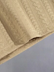 Men's Drawstring Waist Pocket Leisure Jacquard Shorts - Khaki - View 6