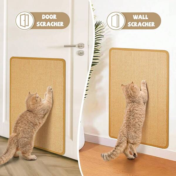 Upright Mounted Sisal Cat Scratching Board - , Non-Shedding Cat Scratcher Alternative To Sisal Cat Bed, Protects Furniture, Carpets, Sofa From Scratching