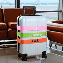 1pc Customized Embroidered Luggage Strap, Personalized Luggage Belt With Your Name/Text, Luggage Protector And Identifier, Suitable For Outdoor Travel,All-Purpose,Large Capacity,Versatile,Multifunction,Colorful,Cute,Adorable,Contracted,Funny,Kawaii,Y2K,Minimalist,Commuting,Business Casual,Basics,Custom,Personalized,Unique,Customized,Ideal Gifts For Him,Ideal Gifts For Her,Her,Family,Friends,Girlfriend,For Anniversaries,For Birthdays,For Holiday/ Vacation,For Outdoors/Outings/Travel/Hiking/Stadium/Sports/Climbing,For Business/Commute/Work/Office,Vacation,Vacation,School Supplies,Back To School,For Office,For School,For Classroom,For Teacher Gifts,For University,For Colleague,For Dorm Rooms,For Teacher,For Boys And Girls,For Teenagers,Junior High School Students,Middle School Students,High School Senior High School Students,College Students,University Students,Freshman,Sophomore,Underclassmen - Multicolor - View 3