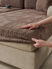 1件装弹力沙发套，防滑全包式沙发座垫套，可水洗防尘沙发毯，家居装饰宠物友好型保护套，适用于卧室、办公室、客厅L型沙发和1/2/3/4座沙发，四季皆宜 - 咖啡棕 - 查看 8