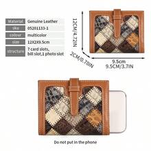 Cobbler legend Women Cardholder Short Wallet Small High-End Card Bag Designer Mini Portable Embroidery Retro Purse Cluthes Fashion Head Layer Cowhide Bank Card Bag For Women Wallet Mini Wallet Purse Wallet Small Wallet - Multicolor - View 7