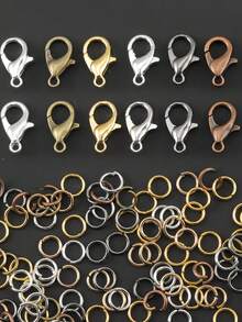 DIY 珠宝制作套件：多功能 60/150 件锌合金龙虾扣和跳环，适用于项链、手链等