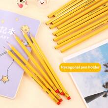 Lápices HB, 12 lápices de madera, lápices para bosquejar y dibujar para escuela primaria con borradores, artículos de papelería de comercio exterior, regalos de artículos de papelería, maestros, útiles de estudio, lápices de viaje, útiles de estudio para niños, caligrafía bonita, premios para kindergarten para volver a la escuela