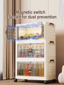 5/4/3/2/1 Layer Storage Cabinet, Home Folding Wardrobe, Clothes Organizer, Snack Cabinet, Baby/Kids Storage, No Assembly Required - Multicolor - View 3