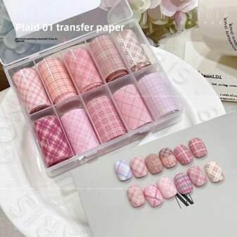 10 Color Lace Flower Nail Charm Sticker DIY Art Gothic Dark Nail Art Decoration Sticker Transfer Paper Nail Accessories, New Year Tulip Small Flower Starry Sky Sticker, Suitable For Nail Salons And Individual Users As A Boxed Nail Decoration (Without Adhesive) Suitable Holiday Gifts For Ladies And Girls Nail Accessories