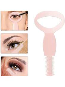 3-In-1 Makeup Essential: Eyelash Mascara Shield Guard, Lash Separator Comb, And Eyebrow Grooming Brush: This Innovative Tool Combines Three Essential Functions For Perfect Eye Makeup, The Eyelid Protector Prevents Messy Mascara Application On Both Upper And Lower Lashes, The Metal-Toothed Comb Effectively Separates Lashes, Removing Clumps And Enhancing Definition, While The Brow Comb Helps Shape And Style Eyebrows For A Polished Look, Constructed From Durable And User-Friendly Plastic, This Tool Is Easy To Clean And Reusable, Perfect For Daily Makeup Application, Travel, And Professional Use, Suitable For All Skill Levels, From Beginners To Experienced Makeup Artists, Achieve Flawless Lashes And Brows Effortlessly With This Versatile And Time-Saving Makeup Companion.