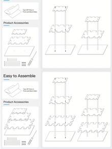 1pc=1set/3pcs=1set 优雅亚克力香槟杯架，现代透明香槟展示架，适合派对、婚礼、圣诞节