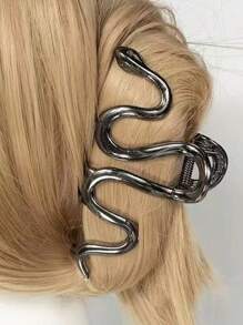 1 Peça Clipe de Cabelo de Garra de Metal de Moda Vintage Cabeça de Cobra, Clipe de Cabelo de Garra Escuro Legal de Estilo Gótico, Adequado para Penteados Diários e Fantasias de Festa Temática, Acessórios de Cabelo, Presilha de Cabelo
