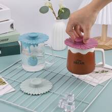 1/3pcs Dustproof Silicone Mug Cup Lids, Creative Sunflower Shaped Cup Cover, Cup Accessories