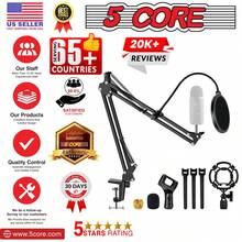 5 Core Microphone Stand Desk Boom Arm Shock Mount Pop Filter