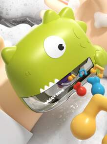 1 pieza Máquina de burbujas automática con forma de dinosaurio, juguete interactivo con música eléctrica para el baño de niños, regalo familiar neutro en género